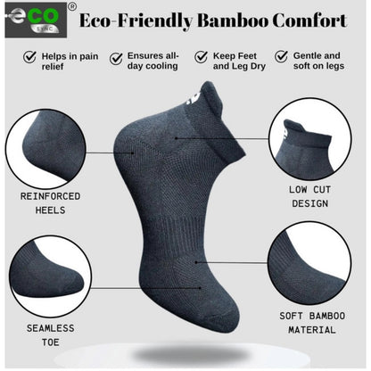 4_Pair Set Unisex Casual Bamboo Cotton Printed Ankle Length Socks (Multicolor)