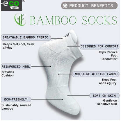 4_Pair Set Unisex Casual Bamboo Cotton Printed Ankle Length Socks (Multicolor)