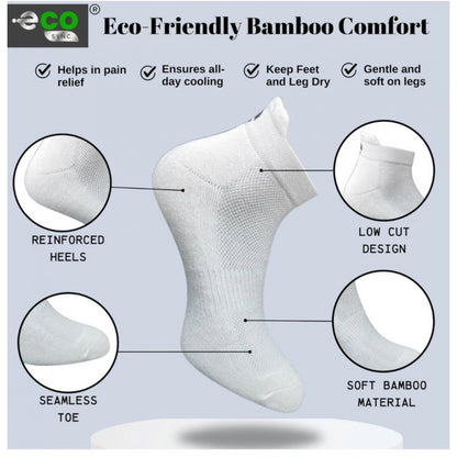 4_Pair Set Unisex Casual Bamboo Cotton Printed Ankle Length Socks (Multicolor)