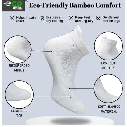 4_Pair Set Unisex Casual Bamboo Cotton Printed Ankle Length Socks (Multicolor)