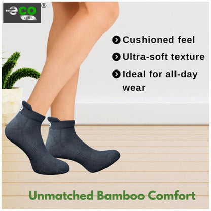 4_Pair Set Unisex Casual Bamboo Cotton Printed Ankle Length Socks (Multicolor)