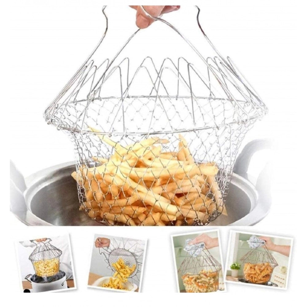 Foldable Chef Basket €“ Multi-Function Strainer And Steamer (Color: Assorted )