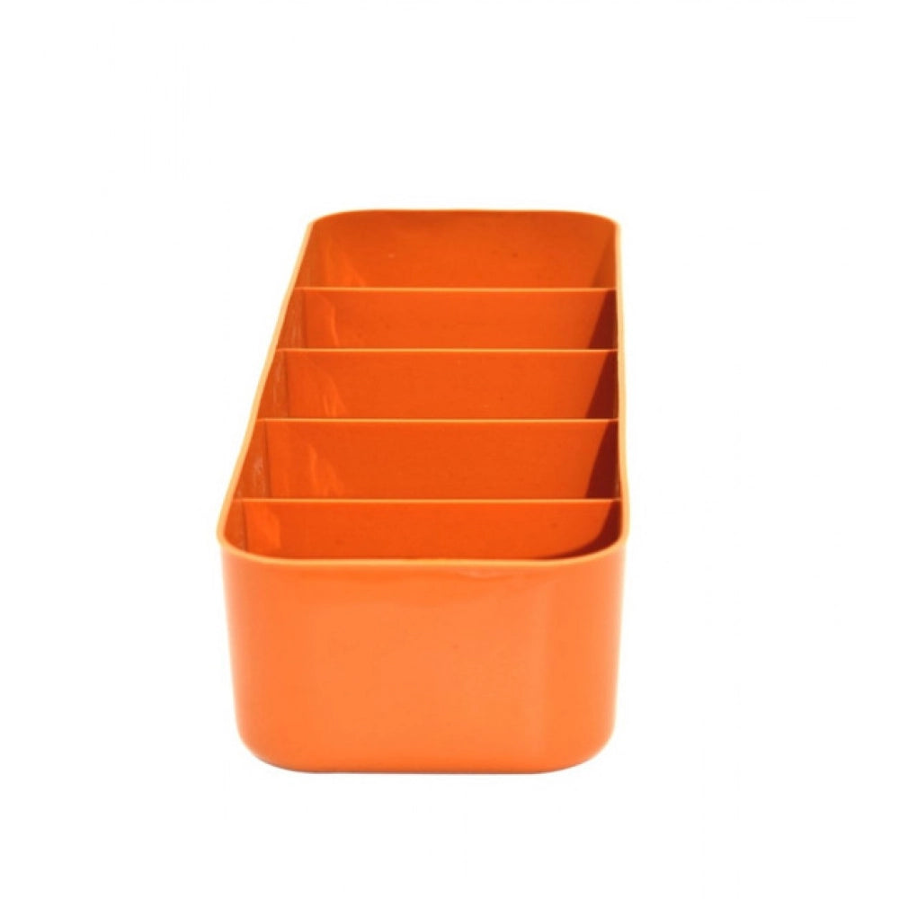 Pack Of 2_Socks Organizer Tray €“ 4-Piece Set | Quick 5-Section Storage Trays for Drawer Organizing | Sorting Tray for Socks, Accessories And Closet Storage (Color: Assorted )