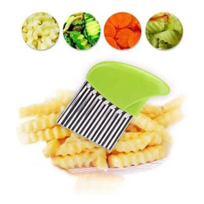 Pack Of_5 Wave Shape Stainless Steel Potato Cutter And Slicer €“ (Color: Assorted )