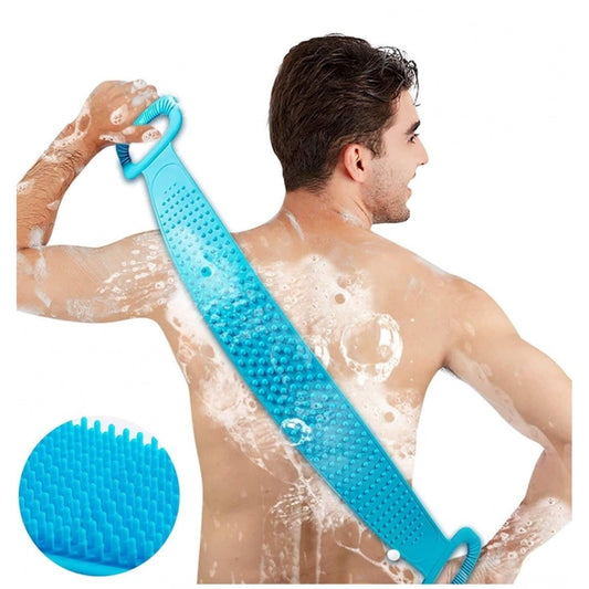 Pack Of 2_Silicone Bath Scrubber Belt €“ Dual-Sided Exfoliating Body Cleaning Strap (Color: Assorted )