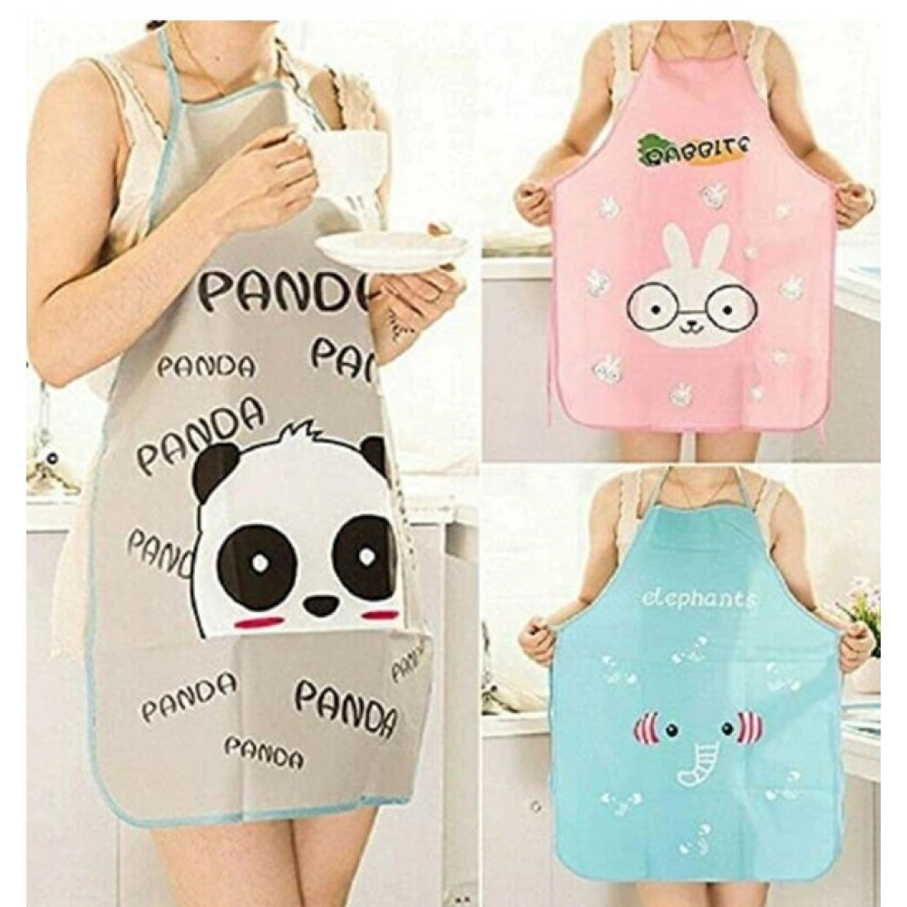 Pack of 2_Printed Waterproof Kitchen Apron with Pockets for kids€“ (Color: Assorted )
