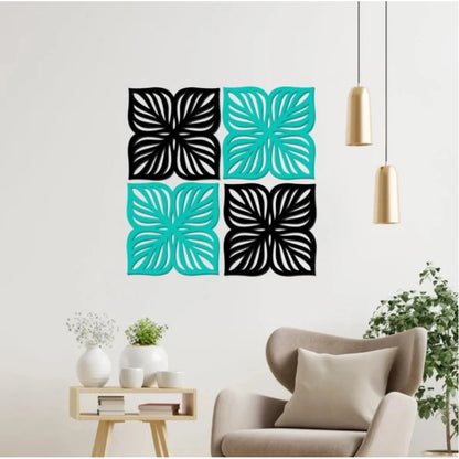 Flowers Design Wooden Wall Decor €“ Set of 4 Pieces