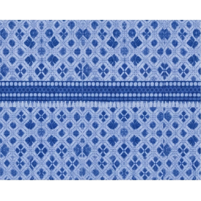 Fleece Geometric Double Polar Warm Bedsheet with 2 Pillow Cover (Blue)
