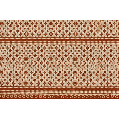Fleece Geometric Double Polar Warm Bedsheet with 2 Pillow Cover (Orange)