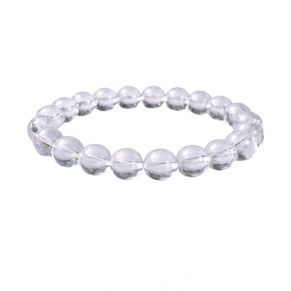 Natural Crystal 8mm Clear Quartz Bracelet (White)