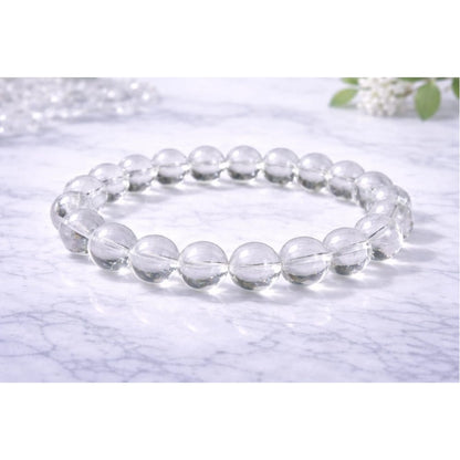 Natural Crystal 8mm Clear Quartz Bracelet (White)