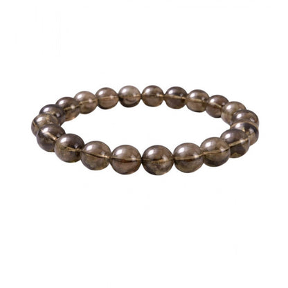 Natural Crystal 8mm Smoky Quartz Bracelet  (Brown)