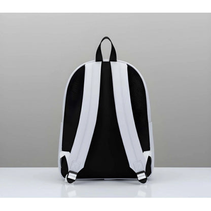 Unisex PU Leather Solid Medium Zipper Backpack (Grey)