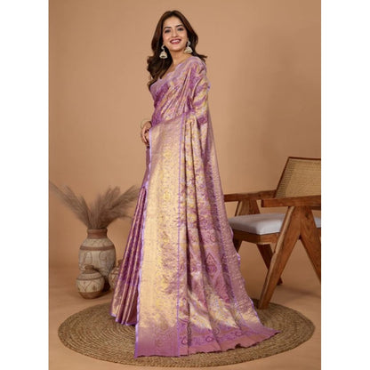 Women's Jacquard Saree With Unstitched Blouse 5.5Mtr (Multicolor)
