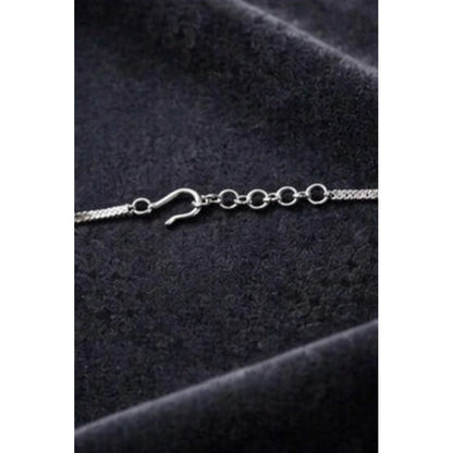 Women's Brass Silver Plated Necklace set (Silver)