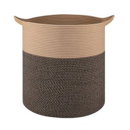 Cotton 12x14 Inch - Mix Storage Basket For Clothes With Out Lid (Dark-Brown)