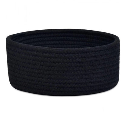 Cotton 8x3 Inch Round 1 Pcs Bedside Organizer With Out Lid (Black)