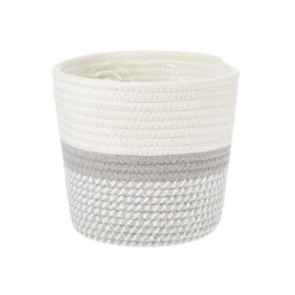 Cotton Flower Pot With Out Lid (Gray-White)