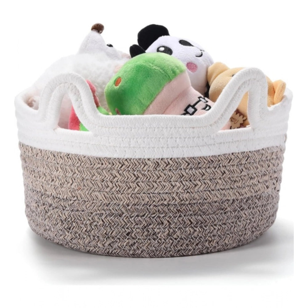 Cotton Pack Of_1 Cat Basket 8x4 Inch Storage Basket For Clothes (Multicolor)