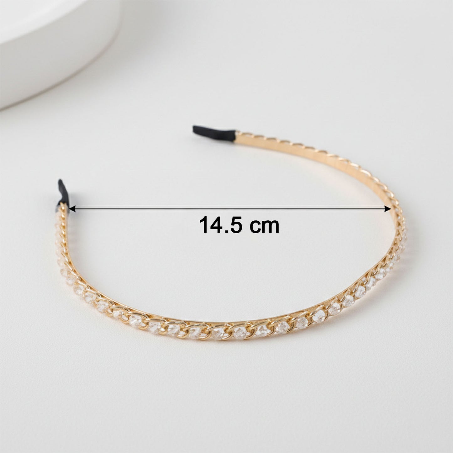 Elegant Crystal Studded Metal Hair Band (1 Pc)