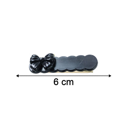 Elegant Black Bow Decorative Hair Clips (3 Pc)