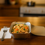 Stackable aluminium food containers with lids ideal for meal prep