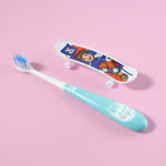 Close view of soft bristle toothbrush designed for children's sensitive gums