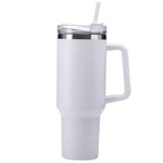 Portable white stainless steel drink tumbler ideal for office and travel