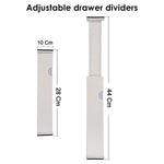 Expandable drawer dividers maximizing storage space in office drawers