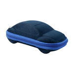 Car-shaped kids' sunglasses box with durable hard-shell exterior