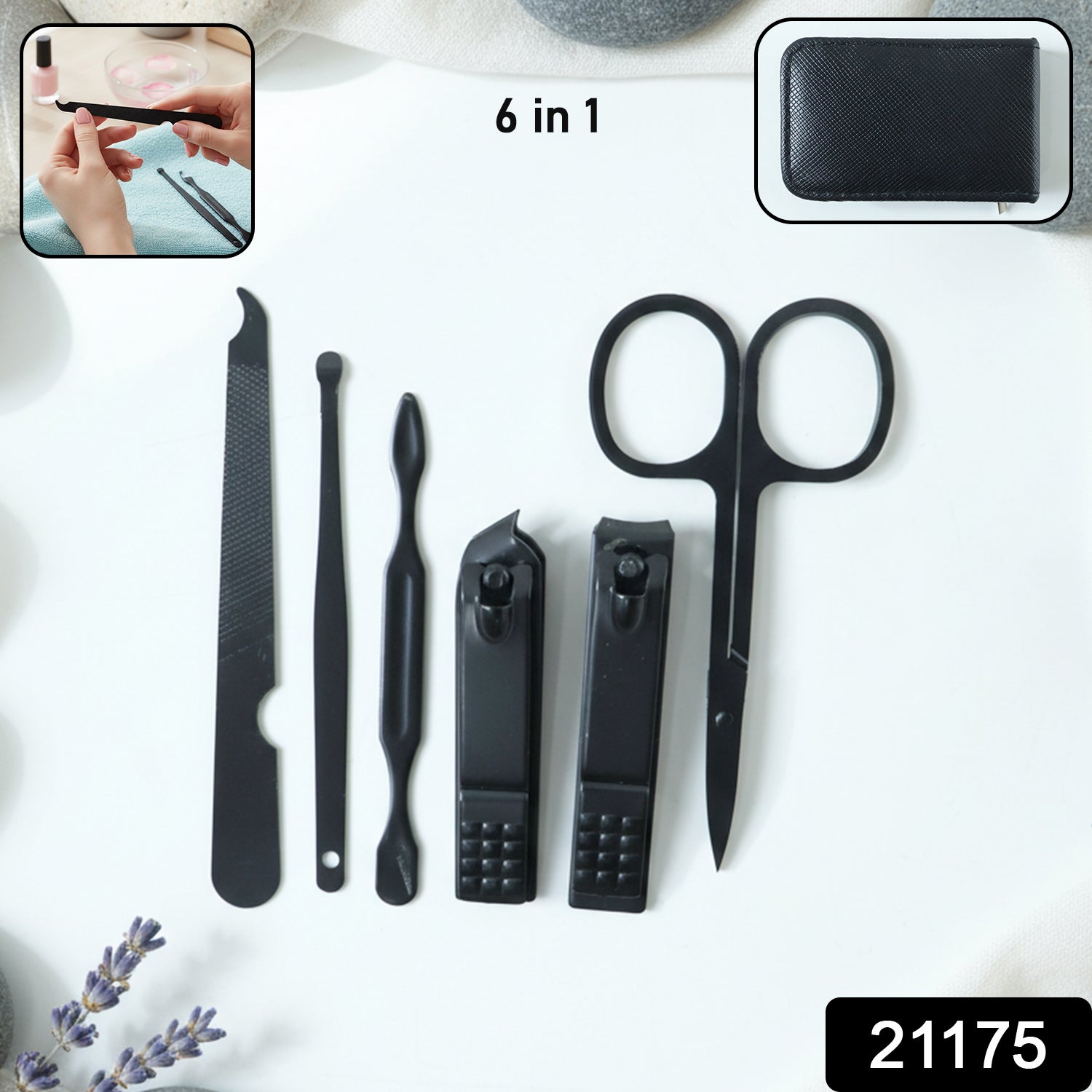 6 In 1 Professional Manicure  Pedicure Grooming Tool Set