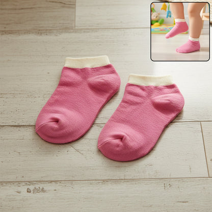 Pink  White Soft Ankle Socks For Kids (1 Pair)