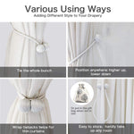 Magnetic curtain tieback securing a sheer white curtain with ease.