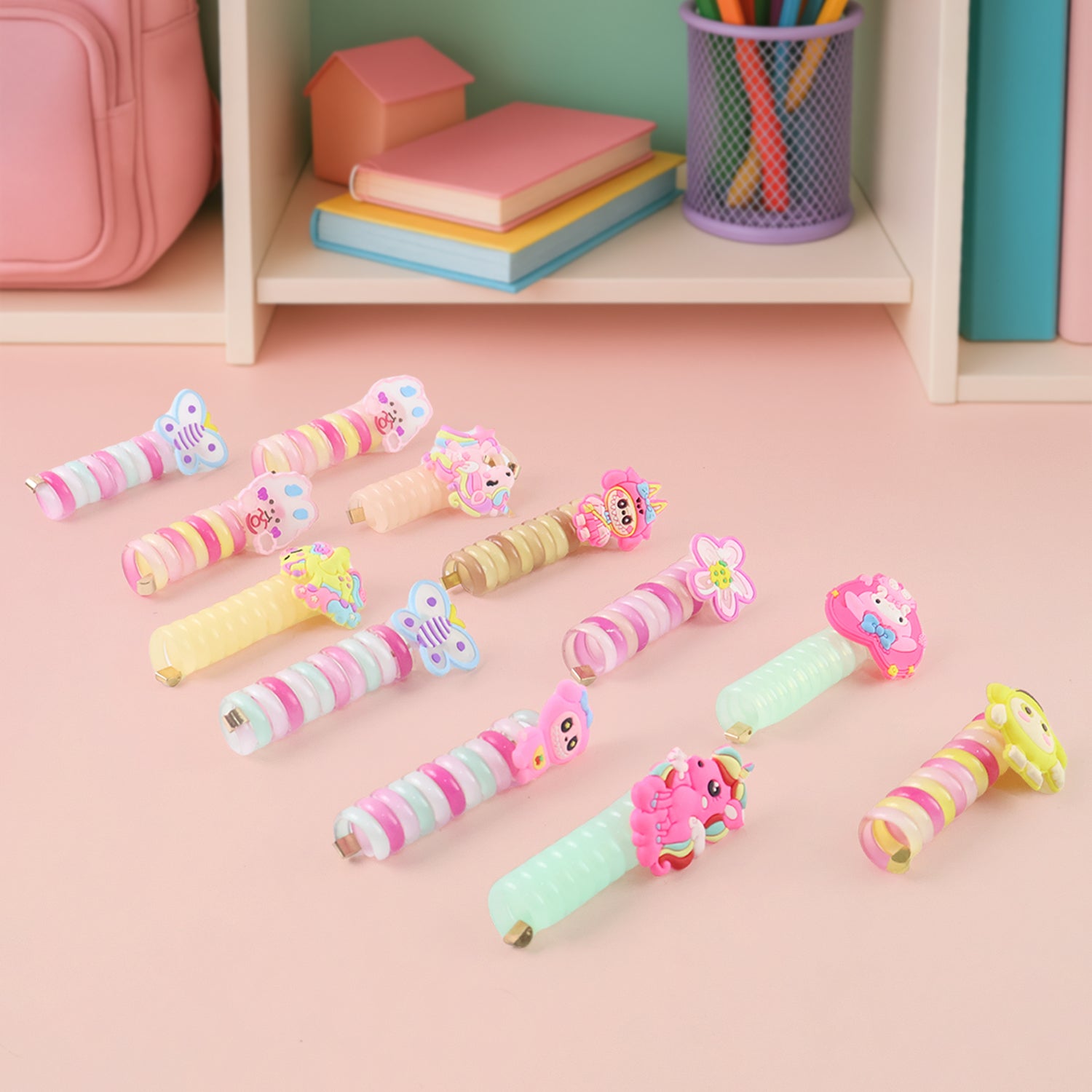 Spiral Hair Braiding Clips For Kids (12 Pc   Mix Design)