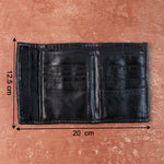 Premium quality genuine leather bi-fold wallet closed view