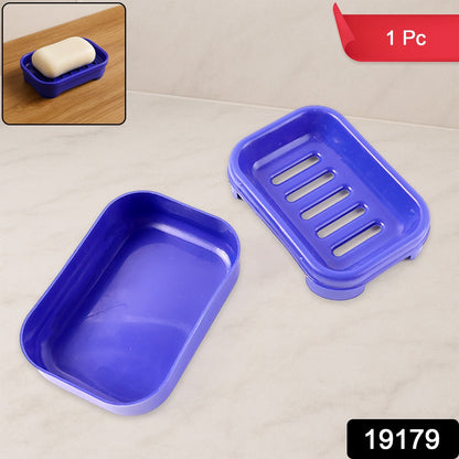 Compact blue soap case ideal for travel and bathroom use