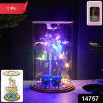 Colorful LED Light Showpiece featuring couple silhouette and plush bears