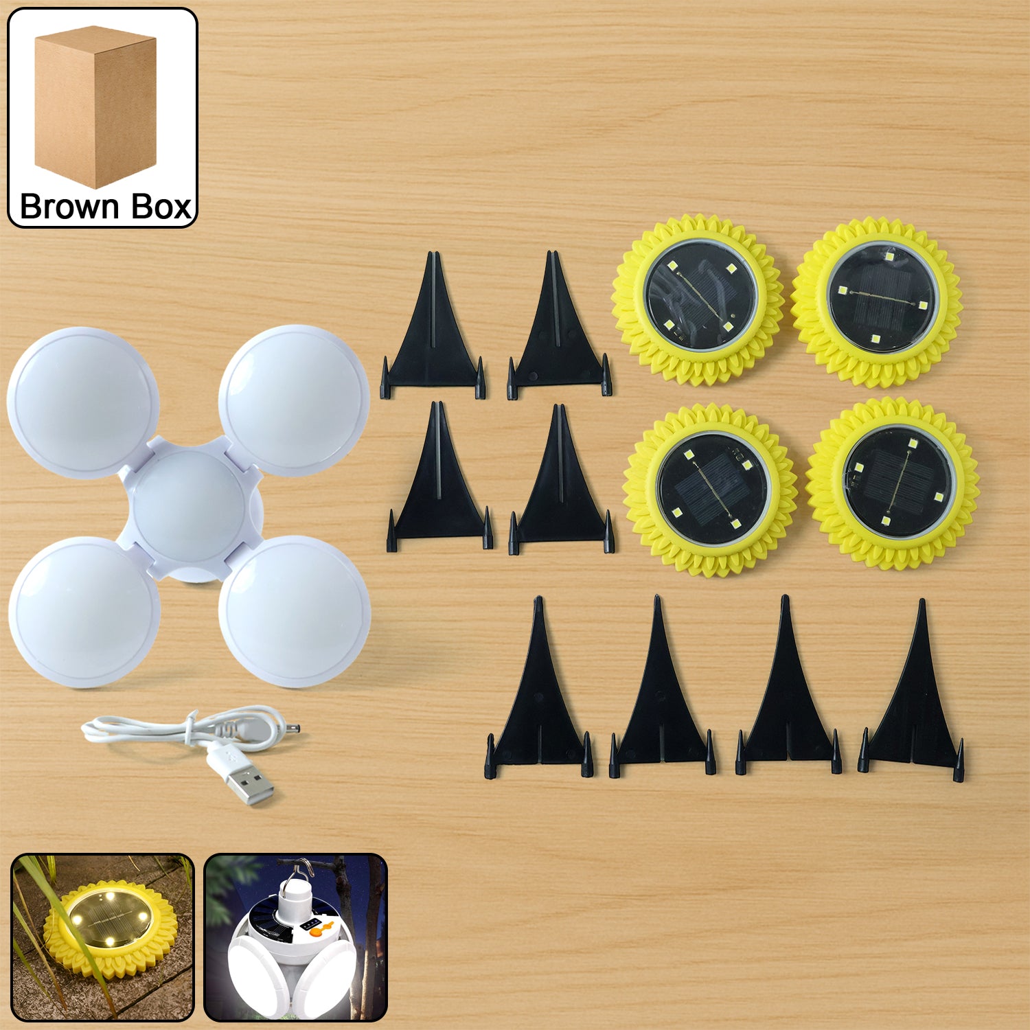 Solar Garden Decorative Led Ground Lights (2 Pc Set)