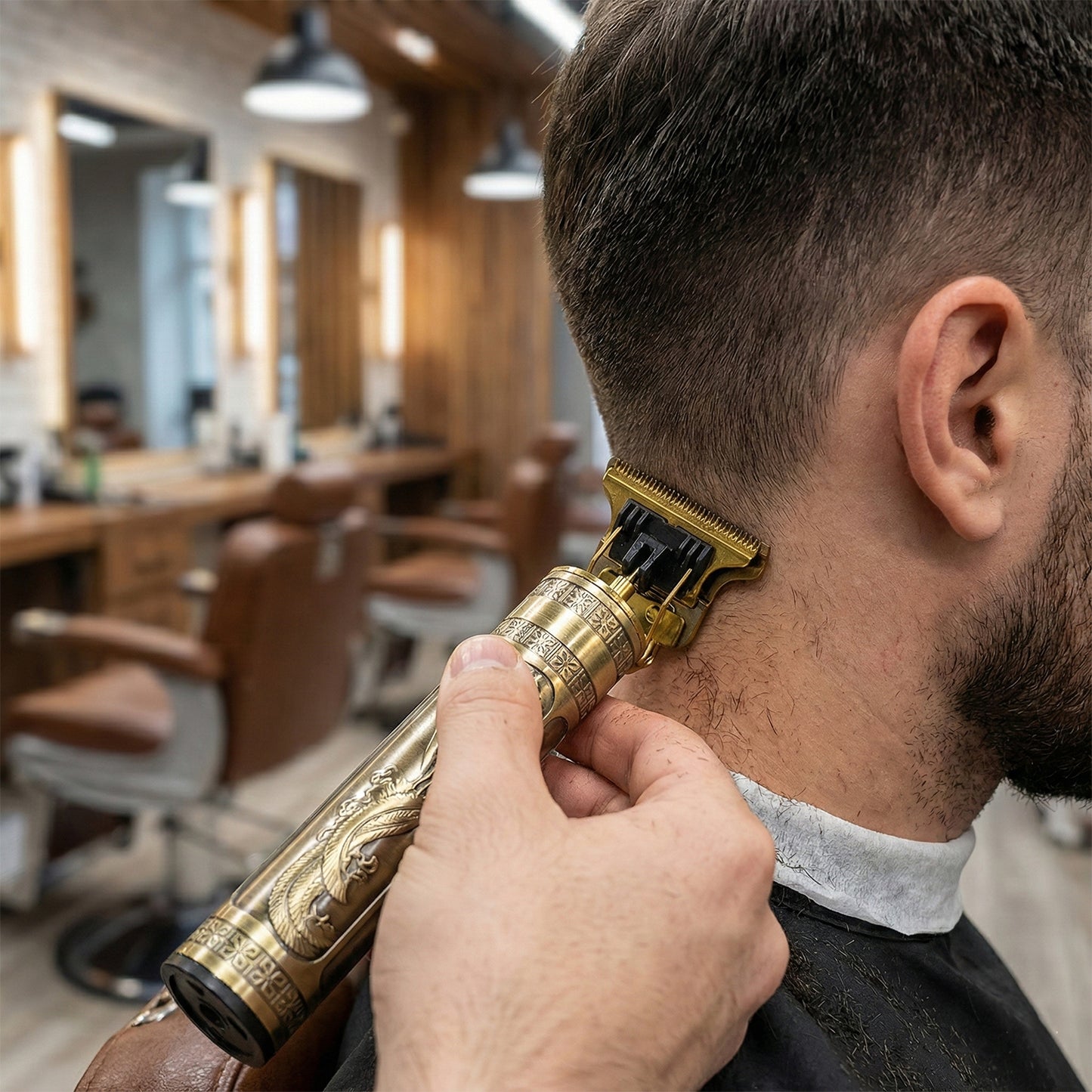 Electric Hair Trimmer With Precision Blade And Multiple Comb Attachments