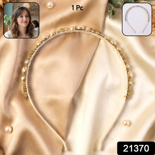 Premium Pearl  Crystal Embellished Hair Band (1 Pc)