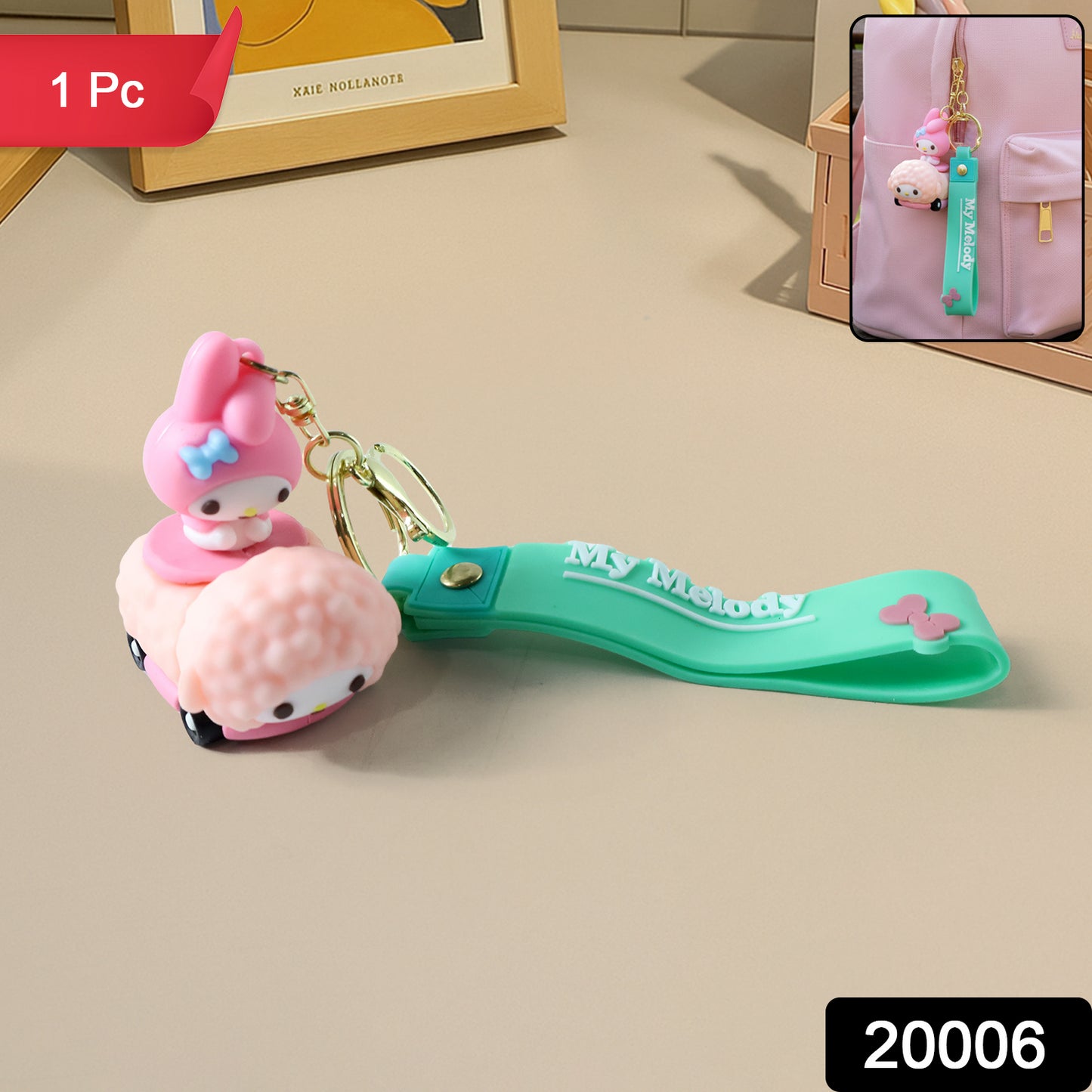 Cute Cartoon Character Silicone Keychain (1 Pc)
