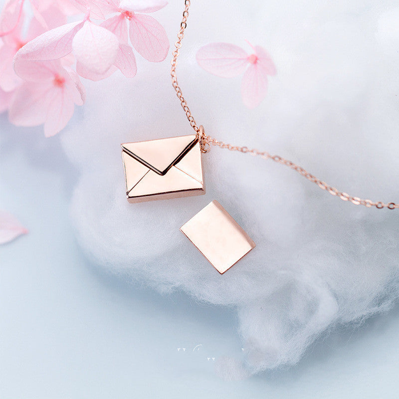 Envelope Locket Necklace - Personalized Love Letter Jewelry