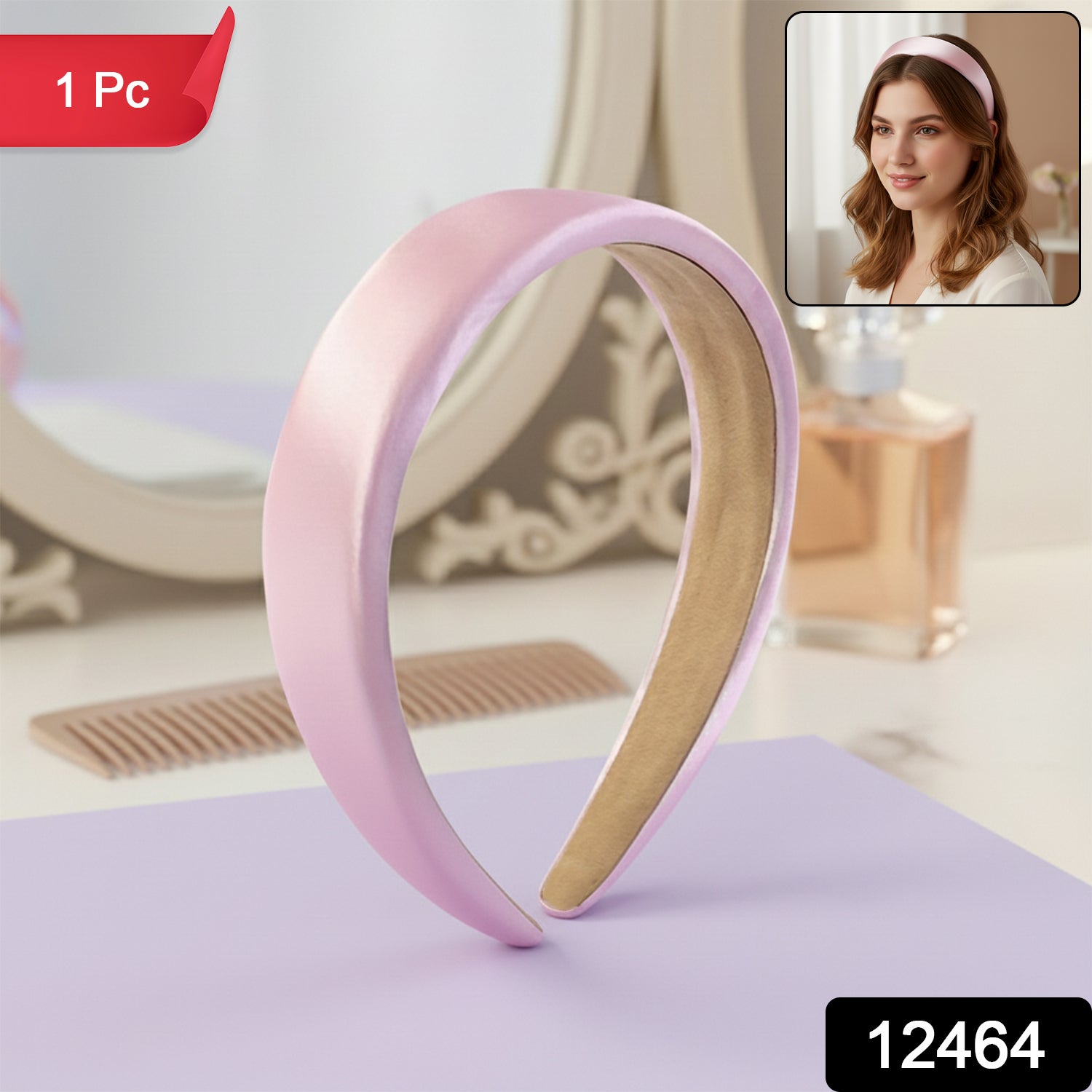 Elegant Padded Satin Finish Hairband (1 Pc)