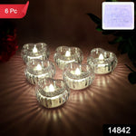 Warm glowing LED crystal tealight candles perfect for home decoration