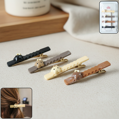 Cute Character Design Fashion Hair Clips (4 Pc)