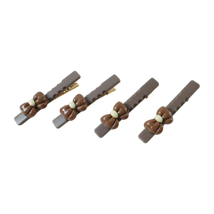 Elegant Bow Design Decorative Hair Clips Set (4 Pc)