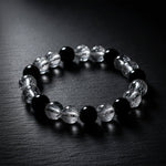 Fashion accessory dual-tone crystal beaded elastic bracelet