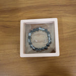 Stylish crystal beaded stretch bracelet with dual-tone round beads