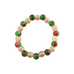 Fashionable glow of multicolor glossy bead stretch bracelet