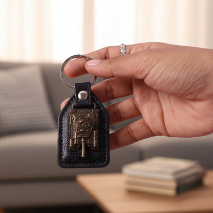 Premium Military Tank Design Leather Finish Keychain (1 Pc)